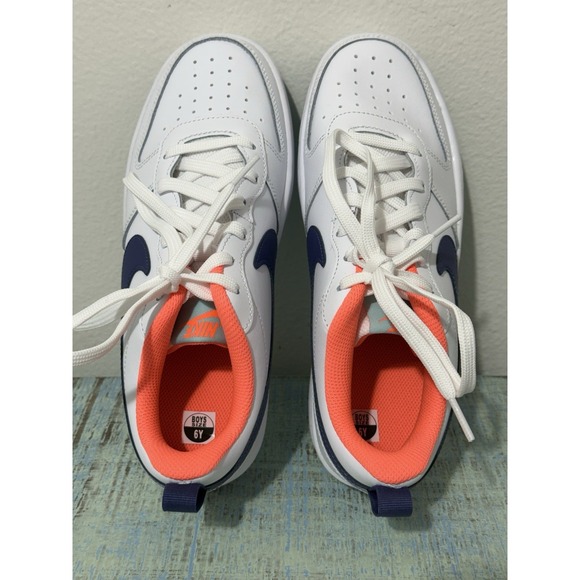 Size 6 (GS) - Nike Court Borough 2 Low White Dark Purple Dust New. - Picture 6 of 10